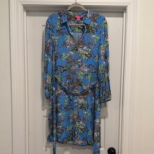 Lilly Pulitzer Blue and Green Tropical Dress